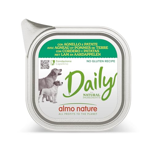 almo nature Daily Menu - Paté sin Cereales con Cordero y Patatas, 100 g, Paquete de 32