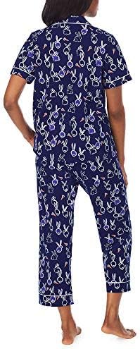 BedHead - Short Sleeve Cropped PJ Set - Bunnies - Small - Image 4