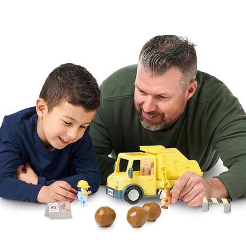 Bluey Dump Truck Toy Playset, Sturdy Working Toy Dump Truck with 2 Articulated Figures and 3 Huge Boulders, Construction Toys for Kids of Ages 3+ image 8