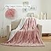Tache 63x90 Luxury Faux Fur Light Blush Dusty Rose Gold Pink Super Soft Warm Throw Blanket Twin Size