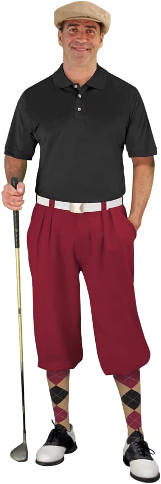 Men's Maroon Golf Knickers Outfit Start in Style Bermuda Ubuy
