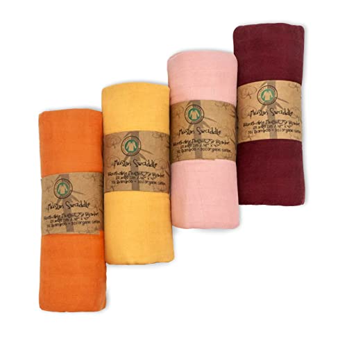 Muslin Swaddle Blankets, 4-Pack Receiving Swaddles Blankets For Boy Girl, Neutral Soft Breathable Bamboo Baby Swaddle Wrap For Newborn Infant Toddler 47 X 47 Inches #TOP28