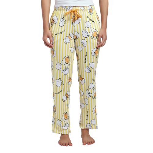Gudetama All-Over Character Print Womens Yellow Sleep Pajama Pants-XL