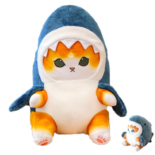 YEIUZPT Shark Plush Toy, Shark Cat Plush Doll Cute Stuffed Animals Kawaii Stuffed Animal Doll Soft Cartoon Plush Toys Pillow for Kids Birthday Party Gifts Graduation Home Decorations (20CM)