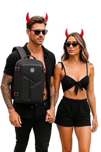 Image of Handcuffs Vegan Leather Anti Theft Casual Laptop Backpack with 15.6 Inch Laptop Pocket (Black-Full)