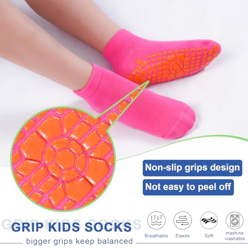 Image of HYCLES Toddler Girl Socks, 12 Pairs Non Slip Ankle Toddler Socks for 1-7 Years Baby Girls Kids