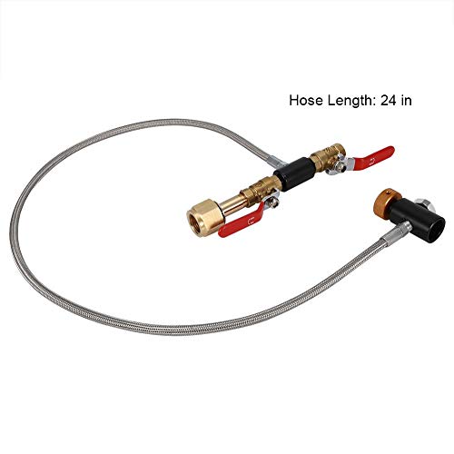 G1/2 CO2 Cylinder Refill Adapter, Stainless Steel Bottle Connector Kit CO2 Soda Maker Accessories Carbonated Water Fill Adapter with Hose for Filling (24" with Gauge)