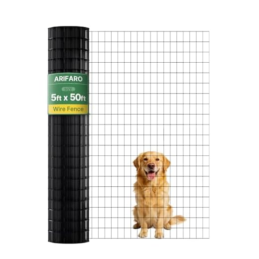 ARIFARO 1,5m x 15,2m Maschendraht Metallzaun - Gittergröße 5cm x 7,5cm - 2 mm Drahtdurchmesser mit PVC, Metallgitterrolle mit Feuerverzinkt Beschichtung für Hunde, Hühner, Rehe, Kaninchen