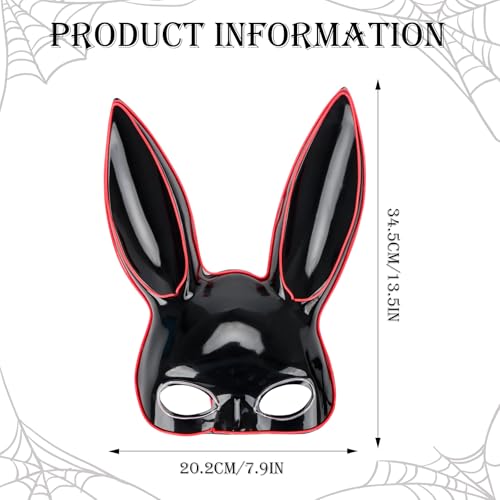 Masque de lapin fluorescent blanc et rose pour costume effrayant - 4