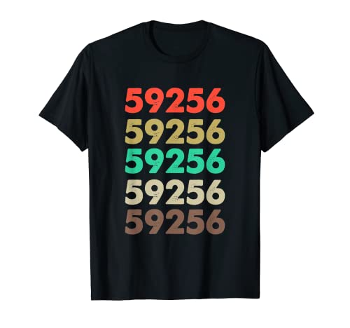 Camiseta que dice 59256 Retro Código Postal Zipcode Camiseta 59256 Camiseta