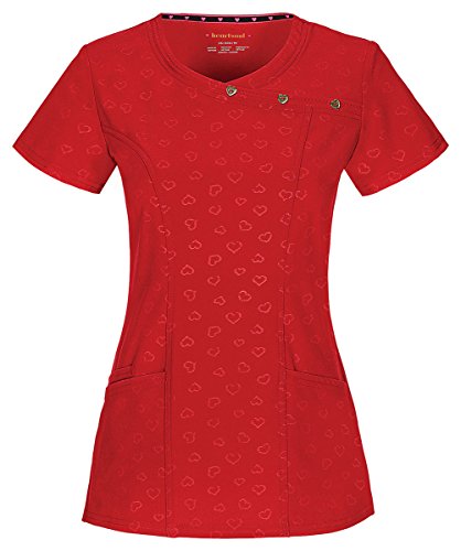 HeartSoul Scrubs Women's Shine On be Mine Mock Wrap Top