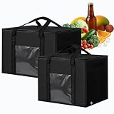 Beafaeur 2 piezas Nevera Isotermica Grande (50 L + 30 L), Bolsa Térmica Plegable, Plegable, de pie, con Doble Cremallera, Reutilizable, Ideal para Picnic, Almuerzo, Camping, Barbacoa y Trabajo Playa