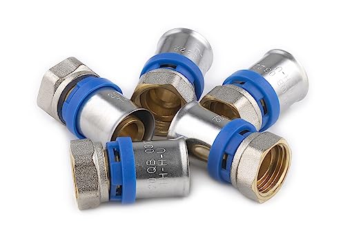 Raccordo dritto femmina Ø20 con dado girevole 1/2' multistrato a pressare (x5) | Connessione resistente e durevole | Ideale per impianti idraulici | Facile installazione | QUICK PLOMBERIE