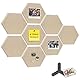 CUHIOY 8 Stück Korktafel Selbstklebend, 12mm Sechseckige Pinnwand Filz mit 80 Pinnnadeln, Memotafeln Foto Hängen Bulletin Board, Dekorative Filzplatte für kinderzimmer Büro Küche, Beige
