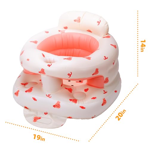 Image of Inflatable Baby Seat for Babies 3 Months & Up, Infant Floor Seats for Sitting Up, Blow Up Baby Chair with Built in Air Pump