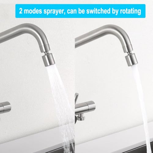 Mitigeur Evier 2 Jets d'Eau avec Robinet Mural de Cuisine Inox 304