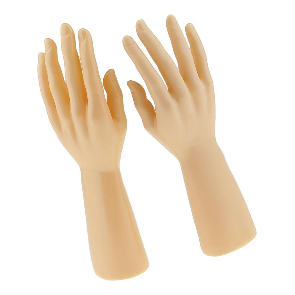 12' Male Mannequin Right Left Hand Jewelry Bracelet Gloves Display - 1 Pair - Skin Color