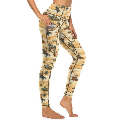 Legging d'entraînement Western Cowboy Cactus B imprimé pour femme