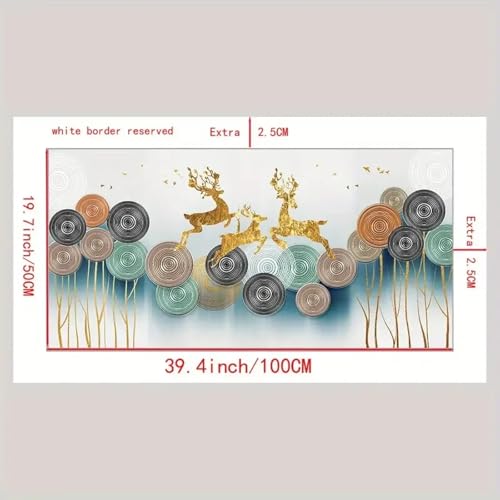 Toile abstraite cerf doré de qualité supérieure pour grand mur