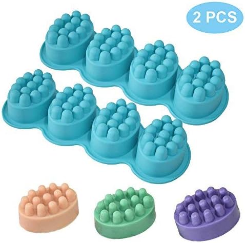 ESA Supplies Massage Soap Bar Mold Silicone Resin Mold 4 Cavities 2 Pack for DIY Soap Making