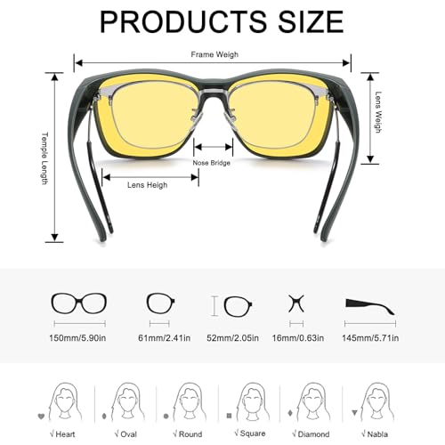 Wzerry Night Driving Glasses Polarized, Night Vision Over Glasses Sunglasses Anti-glare for Men Women with UV400 Protection — view 4
