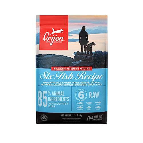 ORIJEN Grain Free Poultry Free High Protein Dry Dog Food Six Fish Recipe 13lb Bag