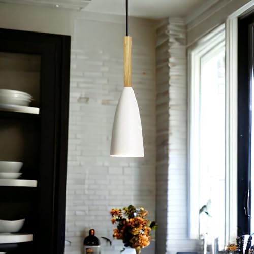 Image of GreyWings Modern Cone White Aluminium Hanging Pendant Light Cord, Antique Decor,Bulb not Included, Pack of 2