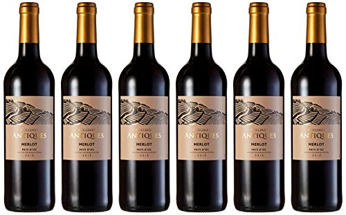 Vin Merlot Collines Antiques, IGP Pays d'Oc, cuvée 2018 (6 x 750 ml)