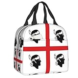 QIOEURYU Bolsa de Almuerzo Loncheras térmicas para niños con bandera de Cerdeña para hombres y mujeres para Trabajo,Escuela,Viajes,Picnic,Oficina