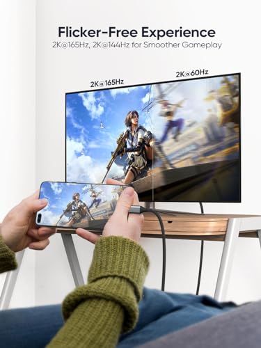 Image of CableCreation 6.6Ft Usb C To Displayport Cable 4K@60Hz,2K@165Hz,2K@144Hz,Usb Type C To Dp Cable Thunderbolt 3 Compatible With Macbook Pro /Air,Imac,Ipad Pro 2020,Xps,Galaxy S22 Ultra /S20 /S10,,Gray