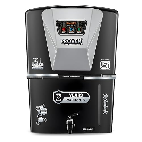 Image of Proven Jupiter RO Water Purifier for Home, 12L | RO+UF+UV with Copper, Zinc & Alkaline, TDS Adjuster, ISI Certified, Borewell & Hard Water.