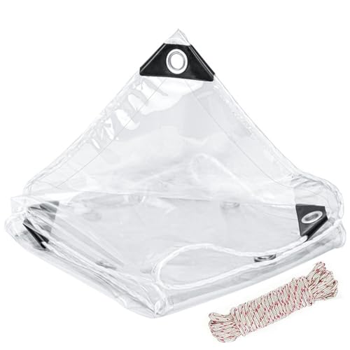 Lona impermeable transparente 1.2 x 2.1 m toldo reforzado de PVC 2