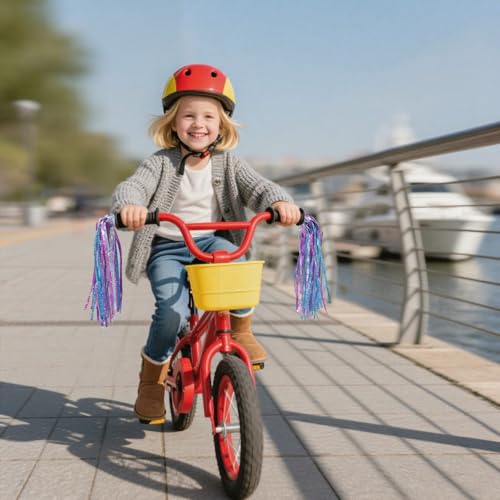 image for PLATT Kid's Bicycle Handlebar Streamers Colorful Ribbons Tassel for Gi
