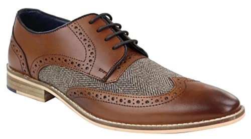 Chaussures richelieu vintage homme cuir tweed contre les souliers de ville rigides