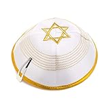 Gestrickt weiße Kippa jüdische Israeli Judaica Kipa mit Davidstern
