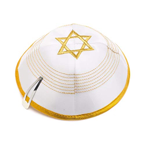 White Satin Kippah Yarmulke Tribal Jewish Yamaka Kippa Israel Hat Covering Cap