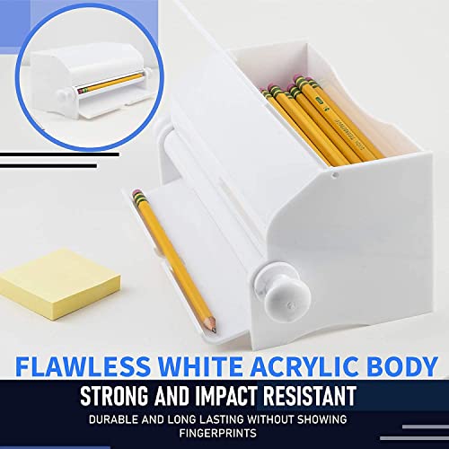 Simplyimagine Pencil Dispenser Holder - For Classroom, Home, Office Use Or Teacher Gift, Durable Acrylic Rolling Knob Pencil Storage Box #TOP1