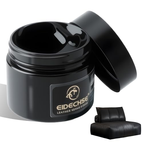 unillea Leder Reparatur Set Schwarz 50ml, Flüssigleder Schwarz und Lederfarbe Schwarz für Glattleder, Lederpflege und Kratzer Reparatur für Sofa Autositz Möbel und Kleidung