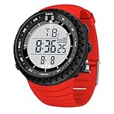 PALADA Men's Digital Sports Watch Waterproof Tactical Watch with LED Backlight Watches for Men(Dright Red)