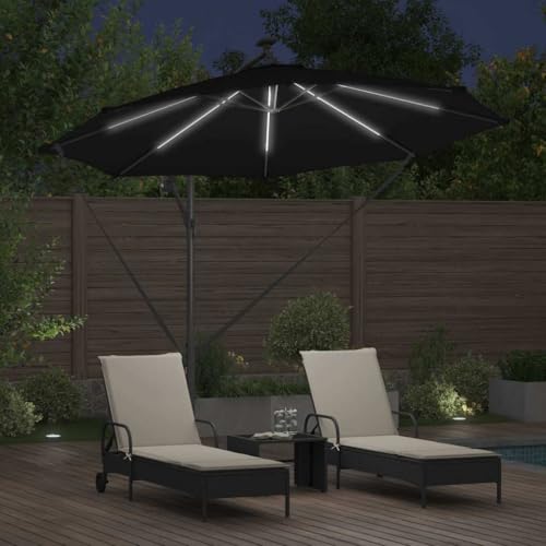 Sombrilla de aluminio de 294x294 cm con iluminación LED y rotación de 360 grados 4