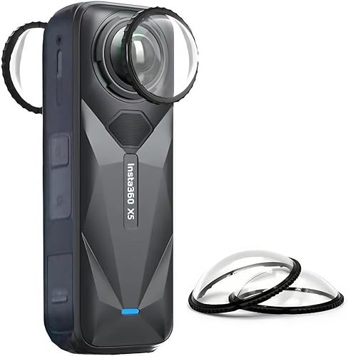 Image of Insta 360 One X5 2Pcs Dual Lens Protector Guard Sticky for Insta360 One X5 Action Camera Lens Cover Dust Proof, Anti-Strach Protective Insta360 Accessories (X5 Optical PC Lens)