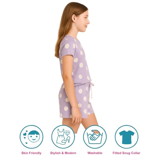 Image of Hestia | H.NSG.N.1 | Kids Girls Nightwear | Sleepwear | Cotton |Trouser Full Sleeves Tshirt | Elastic Waist |Night Dress with Pyjama Tshirts for Girls|All Over Horse Printed |Blue Color 4-6Yrs |Set 1