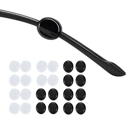 [UPIONIC] メガネ テンプルグリップ 12 ペア 滑り止め シリコン製 ミニ 丸型 イヤーフック 眼鏡 サングラス用 ホワイト & ブラック