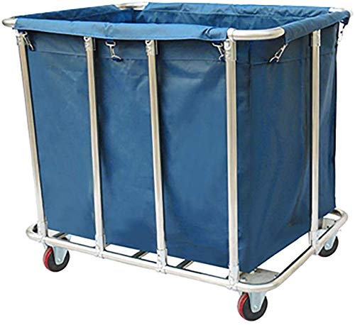 Ruchome Wózki, Koszyk Służący Gospodarstw Domowych Heavy-Duty 1-Torba Rolling Sorter Cart Na Kołach Do Domu, Hotel, Pralnia Organizator, Rama Ze Stali Nierdzewnej/Blue/10 Tube