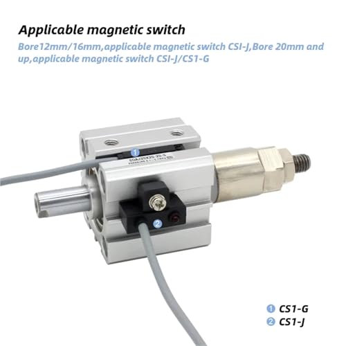 Vérin pneumatique compact SDAJ50 à course réglable double effet