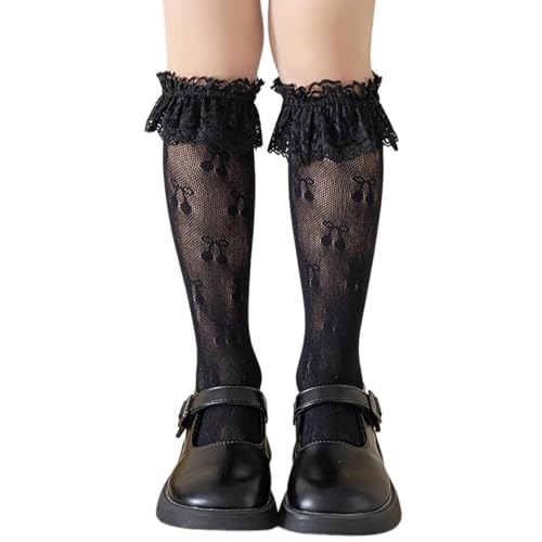 Toddler Socks, Kneehigh Socks Hollowed Fruit MidCalf Sock Kids Girl Spring Stretchy Mesh for Little Girls Sock
