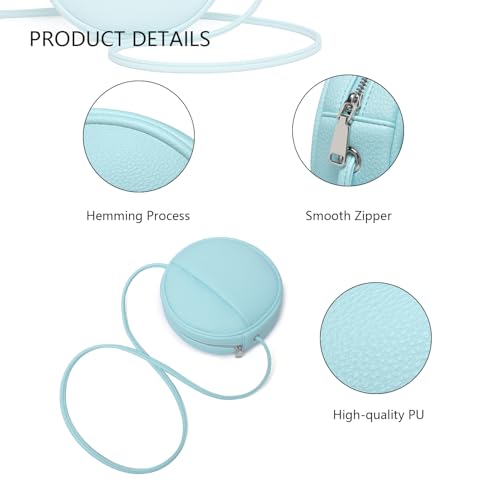 Image of Circle Crossbody Bag for Women NYLON Circle Purse with Zipper Adjustable Knot Shoulder Straps