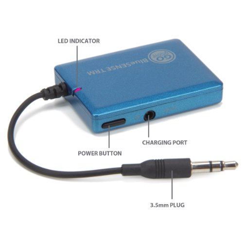 image for GOgroove BlueSENSE TRM 3.5mm AUX to Bluetooth Transmitter Wireless Ada