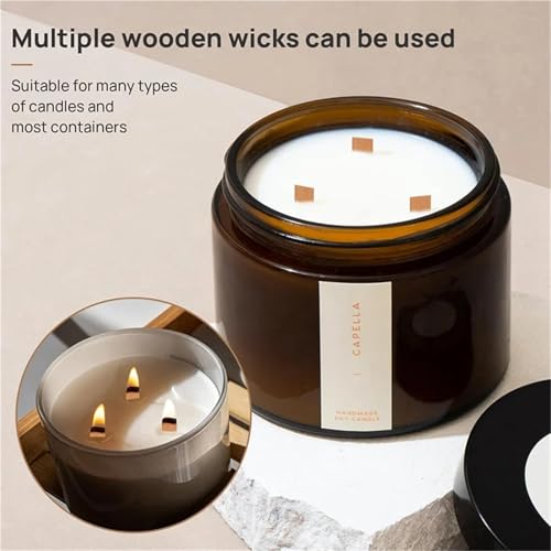 Mechas de madera para velas pack 200 con clips metálicos miniatura 6