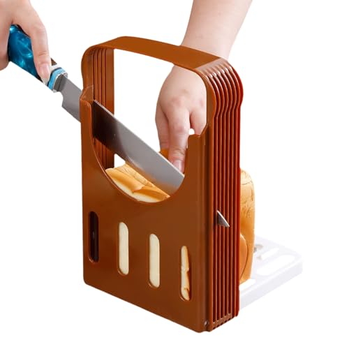 Bread Slicer for Homemade Bread, Plastic Bread Slicing Guide Foldable Bread Cutting Guide Tools Adjustable Loaf Slicer Cutter Sandwich/Toast Maker for Bread, Bagel, Sourdough, Cake (#2)